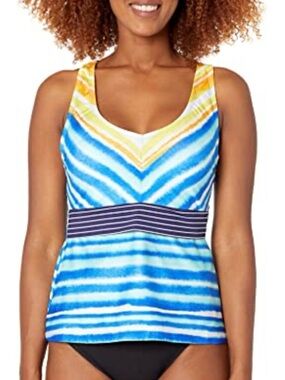 24th & Ocean strappy tankini top w/ underwire